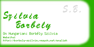 szilvia borbely business card