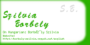 szilvia borbely business card